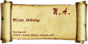 Miss Adony névjegykártya